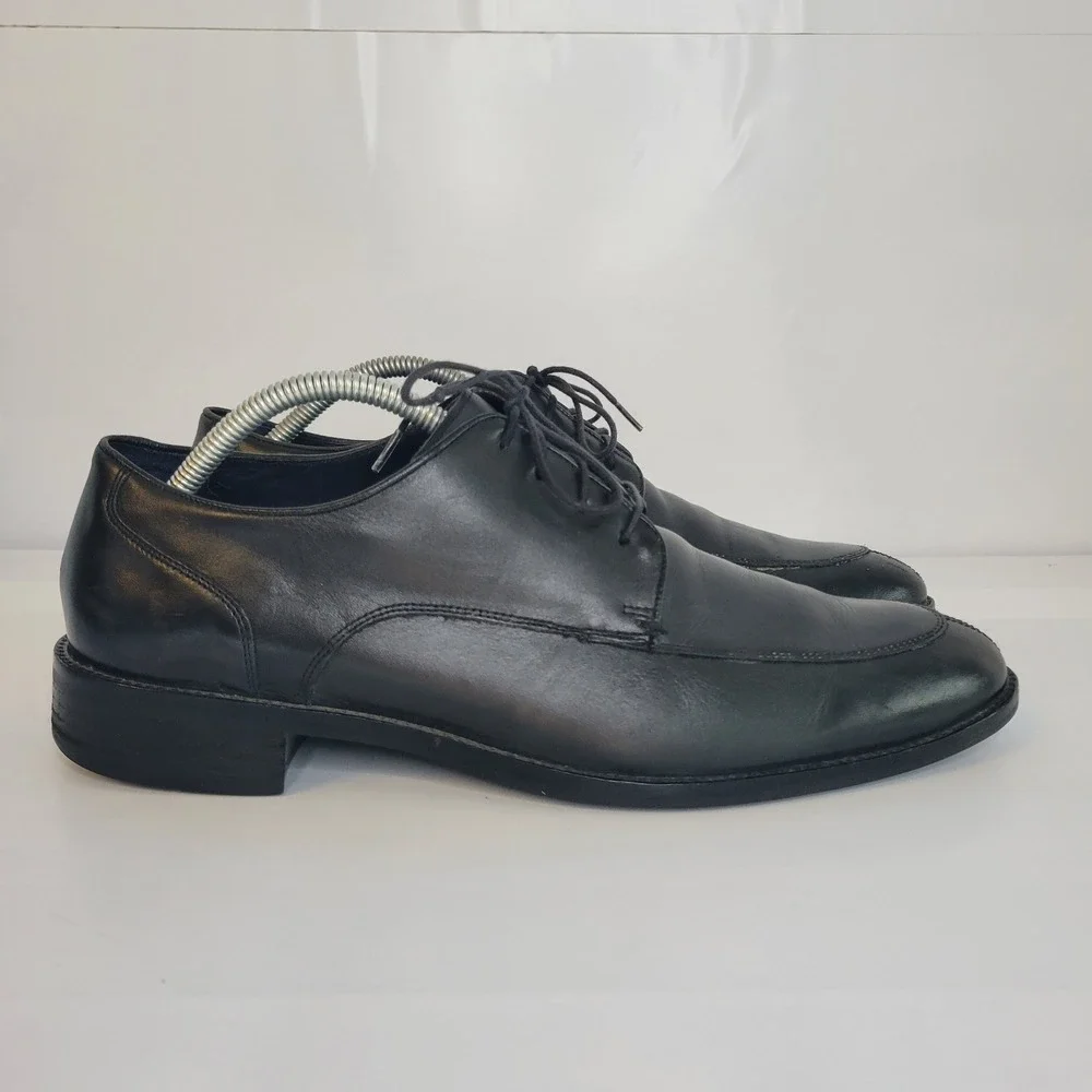 COLE HAAN Lenox Hill Grand Os Split Toe Oxford Black Leather Mens Shoe Size 10.5